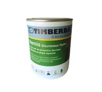 TIMBERDAY Vernis bitumineux noir bois extérieur Pot 1 L - Protection étanchéité bois enterrés ou encastrés : piquets, charpente, lambourdes et murs béton