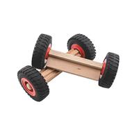 TIMBERIX Wheels Lot de 4 jouets en bois à partir de 3 ans - 2 essieux avec roues - Voiture de course, tracteur, transporteur d'animaux et tout autre véhicule - Combinaison avec les kits de démarrage
