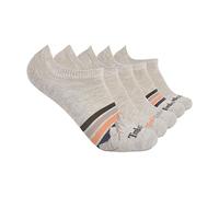 Timberland Lot de 5 Paires de Chaussettes Invisibles, Rayures de Montagne Ivoire chiné, Taille Unique Femmes