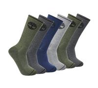 Timberland 6er-Pack Crew-socken Chaussettes, Olive Heather (Lot de 6), L Hommes