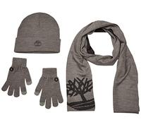 Timberland Écharpe Double Couche, Bonnet et Gant, Gris Clair, Taille Unique Homme
