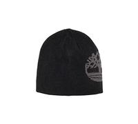 Timberland Reversible Logo Jacquard Beanie Chapeau pour Temps Froid, Noir/Gris, Taille Unique Homme