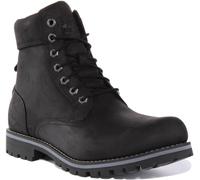 Timberland Bottes à lacets imperméables de 35,6 cm pour femme, Noir (Grano Completo), 41.5 EU