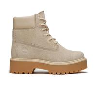 Timberland - Bottes en cuir à semelle compensée - Stone Street 6" Lace Up Boot W Light Beige Suede en Cuir - Taille 8 US Beige 8 US