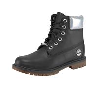 TIMBERLAND Bottines à lacets 'Heritage' noir / argent / blanc perle, Taille 40