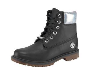 TIMBERLAND Bottines à lacets 'Heritage' noir / argent / blanc perle, Taille 40