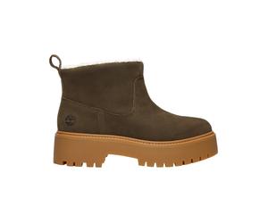 Timberland - Bottines en cuir chaudes - Stone Street Mid Warm Lined Boot W Dark Brown Full Grain en Cuir - Taille 8,5 US - Marron Marron 8,5 US