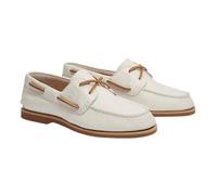 Timberland Chaussures Bateau Classiques A2Q9X pour Femmes, Mocassins à Lacets, Cuir Pleine Fleur Naturel Blanc 37