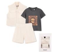 Timberland - Ensemble Cardigan, Tee-shirt Et Short - Ivoire - Garçon - 3 Mois