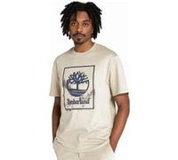 Timberland Front Seasonal Stack Logo Graphic Tee Island Fossil Taille: S | T-Shirts Outlet | Homme