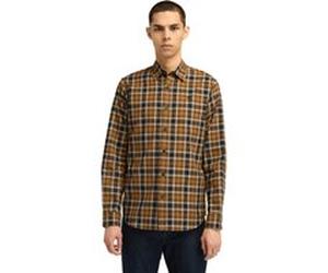 Timberland Herringbone Flannel Check Shirt Dark Wheat Boot Taille: S | Manches longues Outlet | Homme | Marron