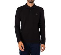 Timberland Homme Polo À Manches Longues Coupe Slim avec Logo Brodé, Black, M