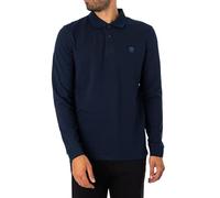 Timberland Homme Polo À Manches Longues Coupe Slim avec Logo Brodé, Navy, L
