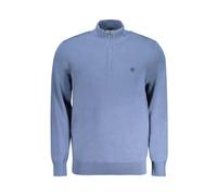 Timberland, Homme, Pulls, Bleu, Taille: M Pull en Coton Bleu Demi-Zip Homme