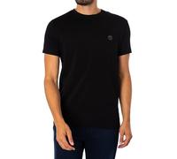 Timberland Homme T-Shirt Coupe Slim avec Logo Brodé, Black Pavement, L