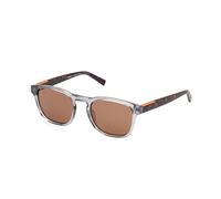 Timberland Homme TB00007 20H Lunettes de soleil Injecté Gris Marron Ronde Polarisé