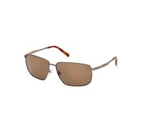 Timberland Homme TB00010 06H Lunettes de soleil Métal Gris Marron Carré Polarisé