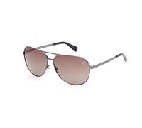 Timberland Homme TB00029 06H Lunettes de soleil Métal Gris Marron Carré Polarisé