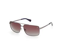 Timberland Homme TB00030 06H Lunettes de soleil Métal Gris Marron Carré Polarisé