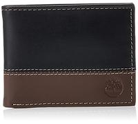 Timberland Leather Passcase Bifold Wallet Hybrid Portefeuille, Noir/Cognac, Taille Unique Homme