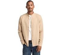 Timberland Linen Korean Collar Shirt Medium Beige Taille: L | Casual chemises Outlet | Homme | Marron
