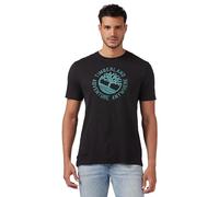 Timberland Logo TFO Slogan à Manches Courtes flammé T-Shirt, Noir, M Homme