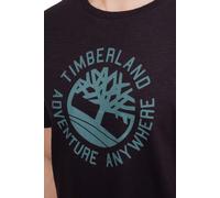 Timberland Logo TFO Slogan à Manches Courtes flammé T-Shirt, Noir, M Homme