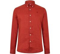 Timberland Men's Mill Brook Linen Leaf Green Long-Sleeve Plain Shirt Henné brûlé M Male