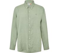 Timberland Men's Mill Brook Linen Leaf Green Long-Sleeve Plain Shirt Pro Green Bay S Male