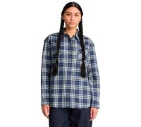 Timberland Midweight Flannel Pocket Long Sleeve Shirt Bleu L Femme