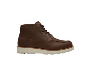 Timberland - Mocassins montants en cuir - Britton Mills Mid Lace Up Chukka Boot Dark Brown Full Grain en Cuir - Taille 10 US - Marron Marron 10 US
