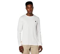 Timberland Oyster River TFO Chest Logo Long Sleeve Tee (Reg) White T-Shirt Manches Courtes, Blanc, Medium Hommes