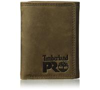 Timberland PRO Portefeuille à Trois Volets en Cuir RFID avec fenêtre pour Carte d'identité, Marron foncé/Pullman, Taille Unique Homme