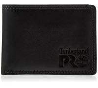 Timberland PRO Portefeuille RFID en Cuir avec Poche à Rabat Amovible, Noir/Brandy, Taille Unique Homme