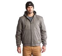 Timberland PRO Lined Canvas Hooded Jacket Veste à Capuche en Toile doublée Gritman, Étain, M Homme
