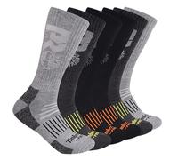 Timberland PRO Men's 6-Pack Half Cushioned Crew Socks, Multi, Large