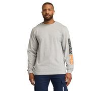 Timberland PRO T-shirt à manches longues avec logo Core pour homme, Gris chiné moyen, X-Large