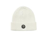 Timberland Ribbed Watch Cap with Logo Plate Bonnet, crème, Taille Unique Homme