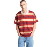 Timberland Ss Striped Rugby Polo Burnt Henna Taille: L | T-Shirts Outlet | Homme
