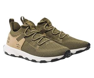 Timberland, Winsor Trail Low Lace Baskets décontractées tendance en maille filet stretch, Tricot olive, 40 EU
