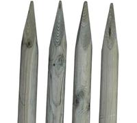 TIMBERMIK ø 7cm Lot de 4 Piquet Cloture Bois Longueur : 40 cm Poteaux De Clôture De Jardin Imprégné Résistant Aux Intempéries Palissade Tuteurs avec Pointe Couleur Olive