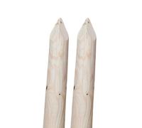 TIMBERMIK ø 8cm Lot de 2 Piquet Cloture Bois Longueur : 220 cm Poteaux De Clôture De Jardin Non Imprégné Résistant Aux Intempéries Palissade Tuteurs avec Pointe