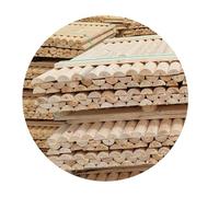 TIMBERMIK ½ ⌀8cm 4-Pack Baguettes Demi-Rondes Longueur: 140 cm Bâton en Bois de Pin Barre de Clôture De Jardin Exterieur Non Imprégné Résistant Aux Intempéries Palissade Halfrounds