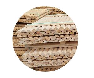 TIMBERMIK ½ ⌀8cm 4-Pack Baguettes Demi-Rondes Longueur: 180 cm Bâton en Bois de Pin Barre de Clôture De Jardin Exterieur Non Imprégné Résistant Aux Intempéries Palissade Halfrounds