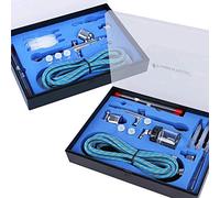 TIMBERTECH - ABPST03 Pistolet Aerographe Set de 2 aérographes avec 6 Aiguilles, 6 Embouts, 2 adaptateurs, 2 tuyaux et 2 étuis