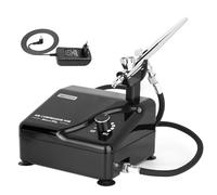 Timbertech - Kit aérographe professionnel avec compresseur multifonction AS-207K, aérographe double action pour tatouage, modélisme, décoration de gâteau, peinture d'ongles, graphique automobile
