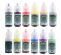 Timbertech Peintures acryliques Couleurs Airbrush 12 * 10 ml, modèle Air Base, peintures multicolores, peintures aérographe