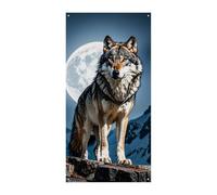 Timberwolves Bannière de protection de porte 90 x 180 cm - Bannières de fête saisonnières - Panneau de bienvenue vertical - Décoration de porte à suspendre pour porche, entrée, jardin