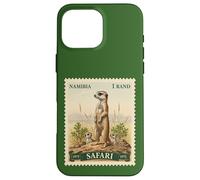 Timbre Africain Safari Suricate Namibie Poste Vintage Coque pour iPhone 16 Pro Max