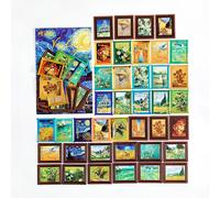 Timbre Autocollant Van Gogh, Étiquette Vintage, Ciel Étoilé, Monet, Célèbre Dans Le Monde, Décoration, Papeterie Pour Journal Intime, Diy Bricolage, 40 Pièces